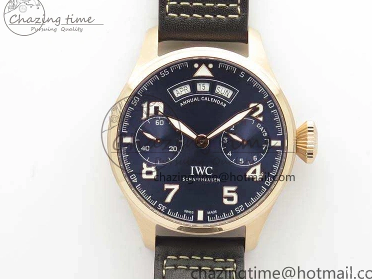 MIROTIME 1227 Big Pilot Real PR IW502701 RG YLF 1:1 Best Edition Blue Dial On Calfskin Strap A Classic 7225